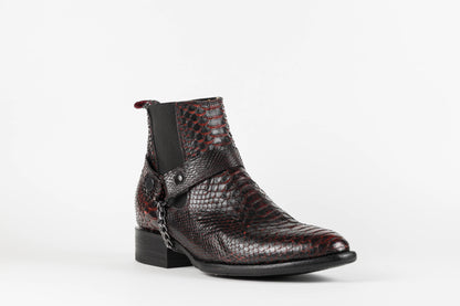 Black Botín Pitón Cherry