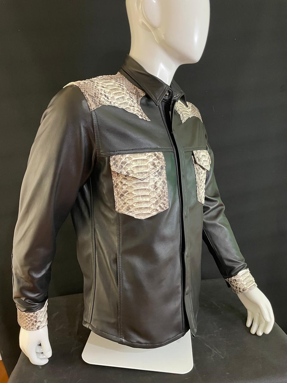 OVERSHIT LEATHER PHYTON