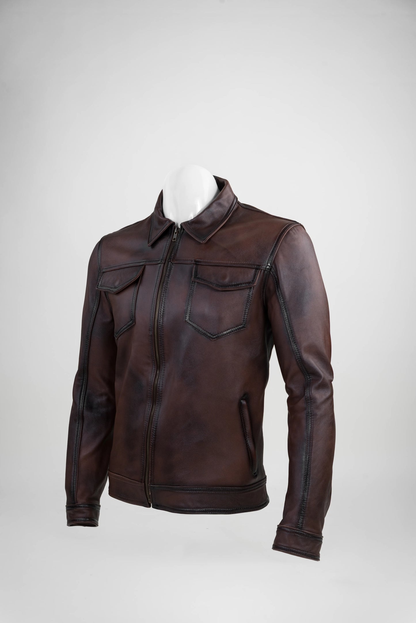 Brown Leather Overshirt (Camisola brown)