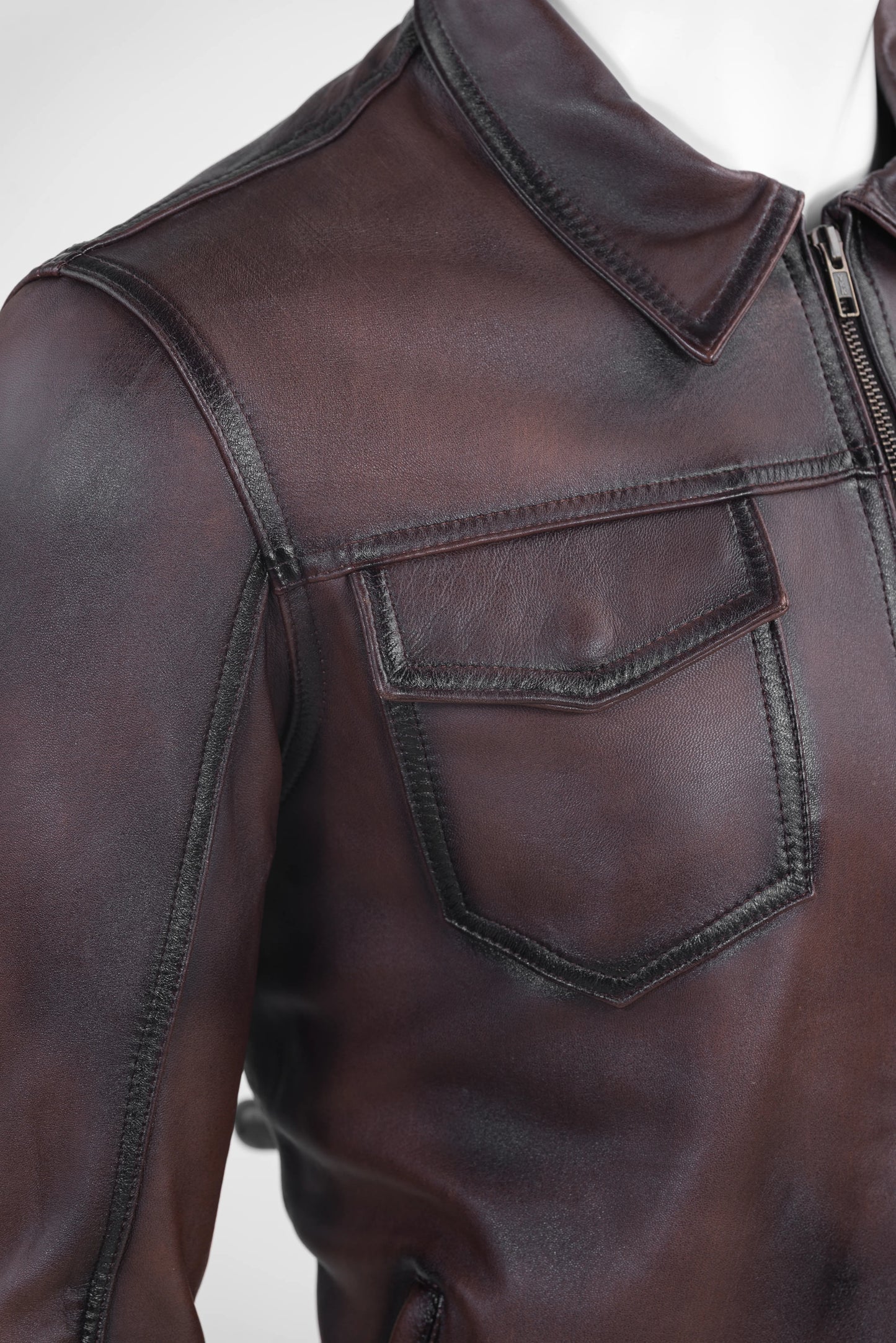 Brown Leather Overshirt (Camisola brown)