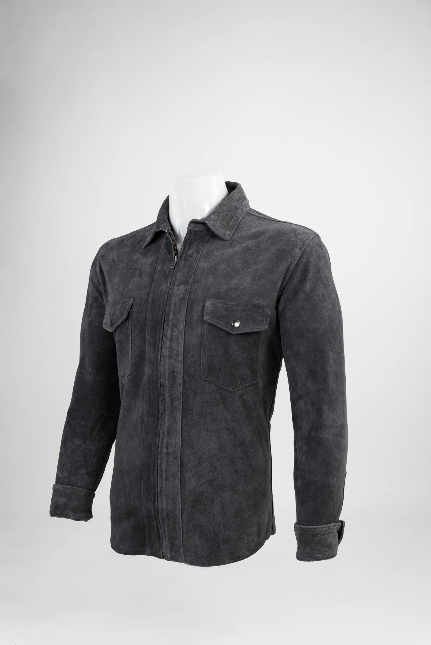 Grey Suede Overshirt