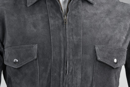 Grey Suede Overshirt