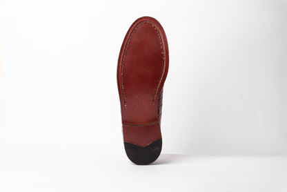 Franco Café | Zapato de Piel de Res con Cocodrilo