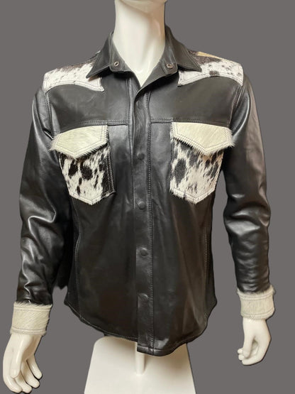 SOBRECAMISA COWHAIR BLACK