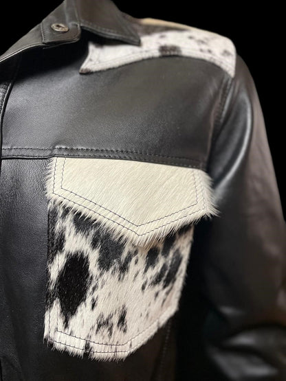 SOBRECAMISA COWHAIR BLACK