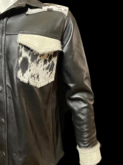 SOBRECAMISA COWHAIR BLACK