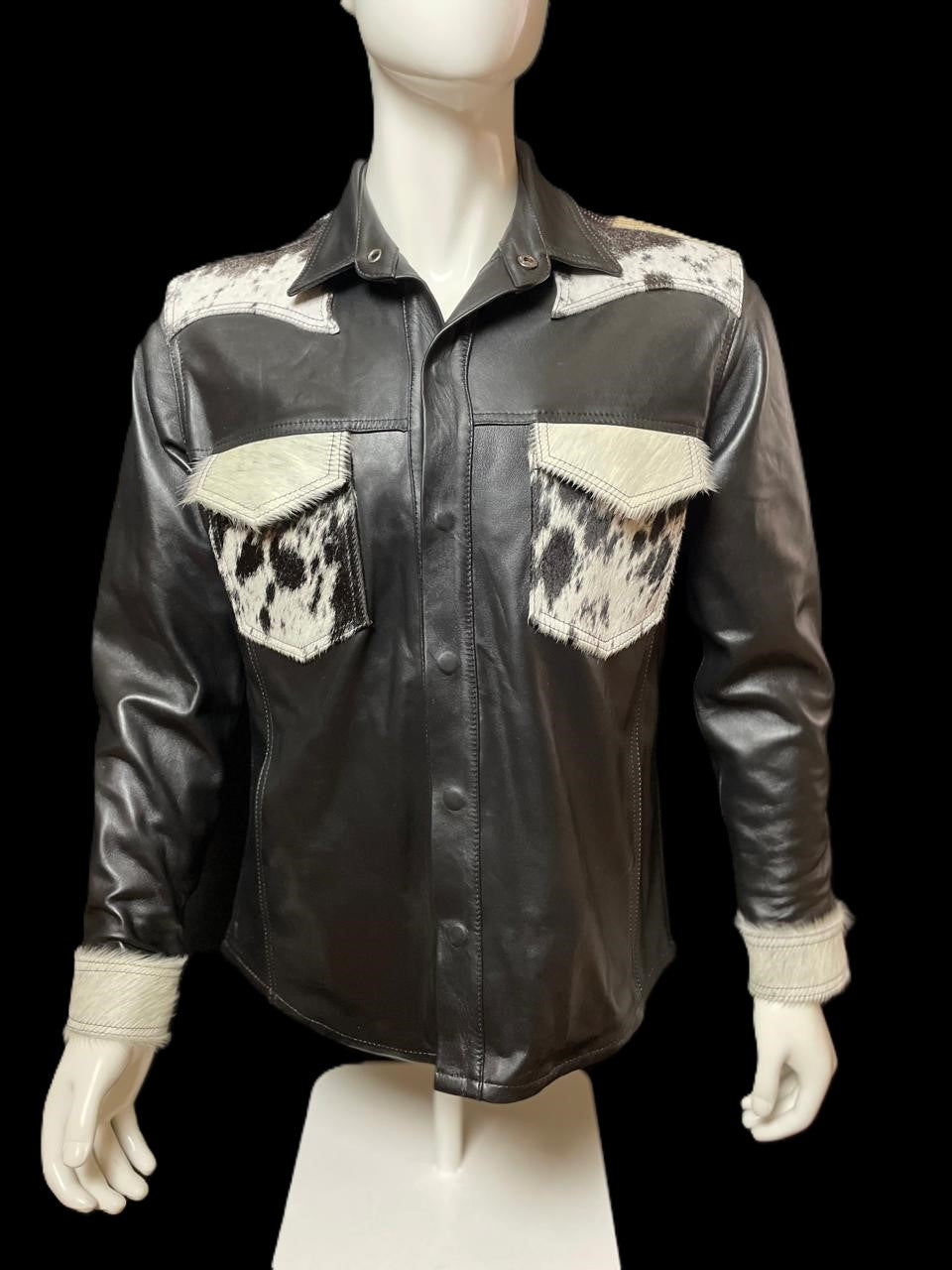SOBRECAMISA COWHAIR BLACK