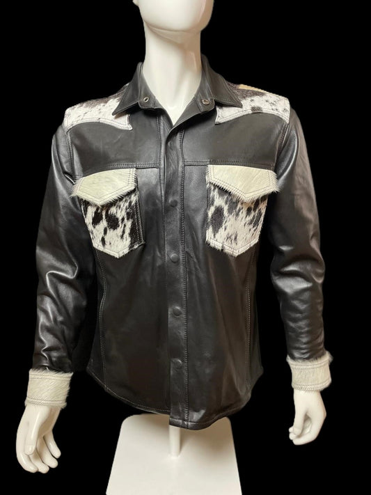 SOBRECAMISA COWHAIR BLACK