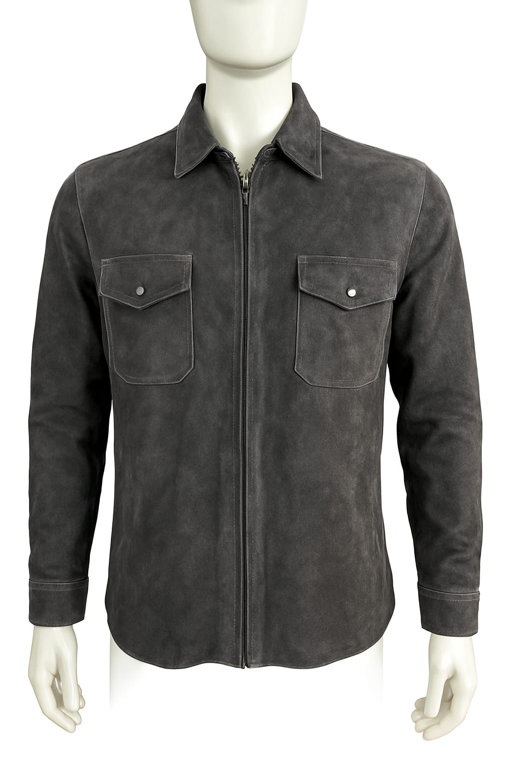 GREY SUADE OVERSHIRT