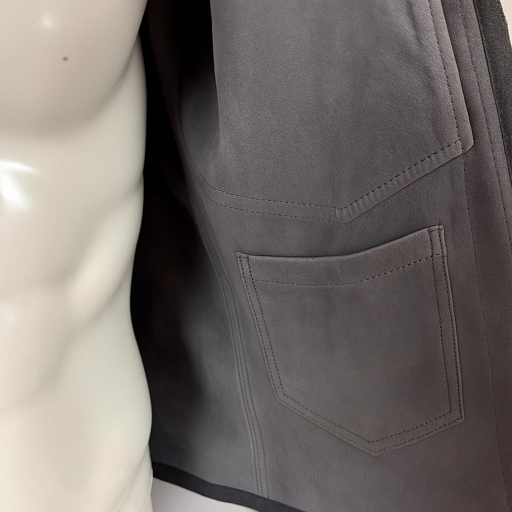 GREY SUADE OVERSHIRT