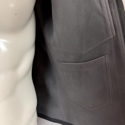 GREY SUADE OVERSHIRT