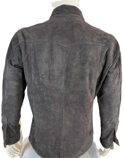 GREY SUADE OVERSHIRT