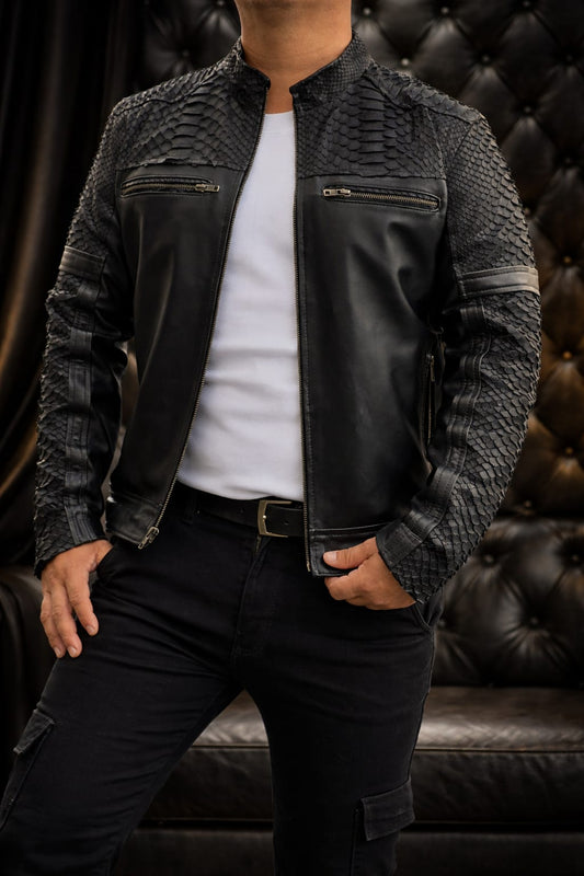 BLACK LEATHER PHYTON