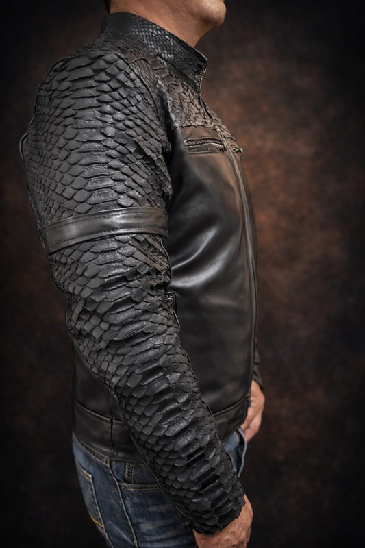 BLACK LEATHER PHYTON