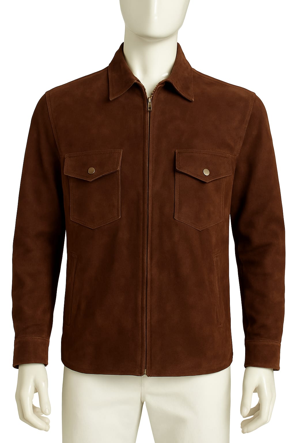 BROWN NOBUCK OVERSHIRT