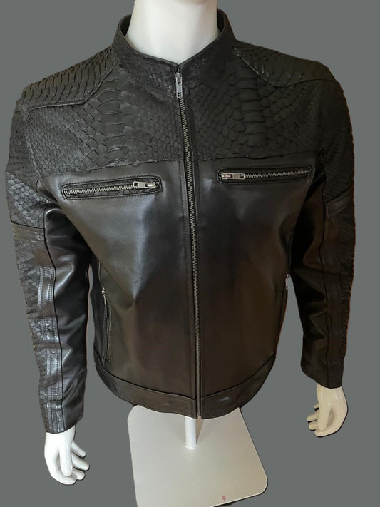 BLACK LEATHER PHYTON